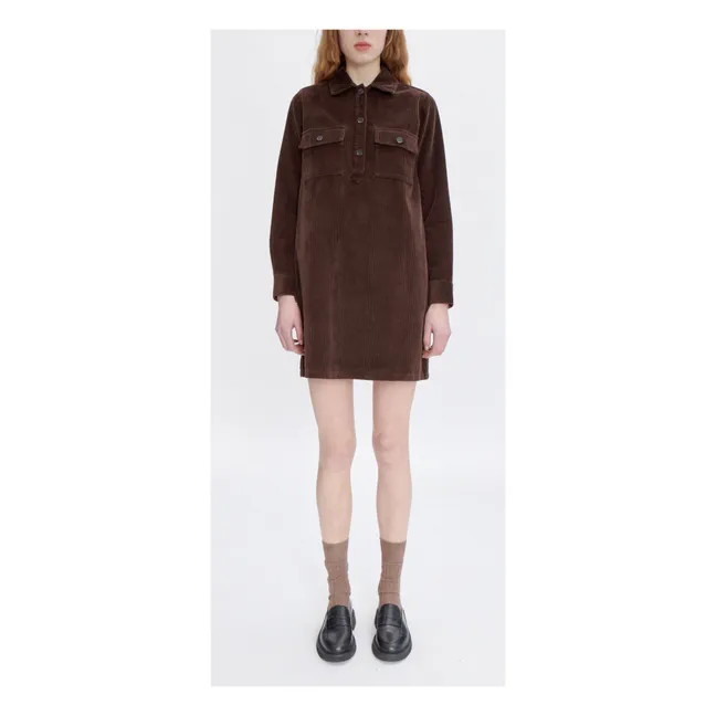 Mia Cotton and Linen Dress | Brown