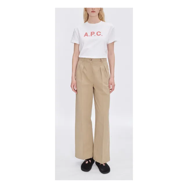 Tressie Cotton and Linen Trousers | Beige