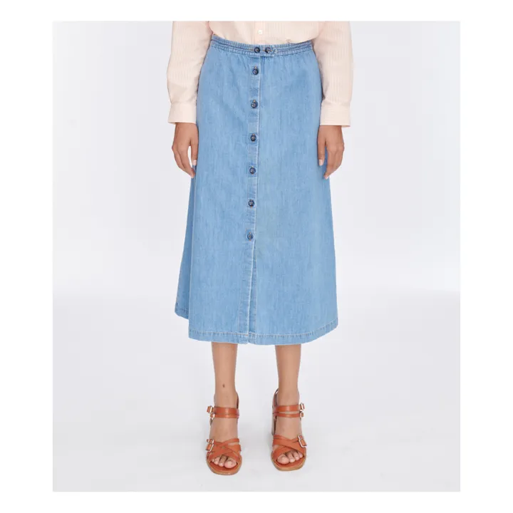 ★A.P.C.★Deauville skirt COGXX F06300 IAB A.P.C. - Deauville skirt Organic cotton - Light Blue | Smallable