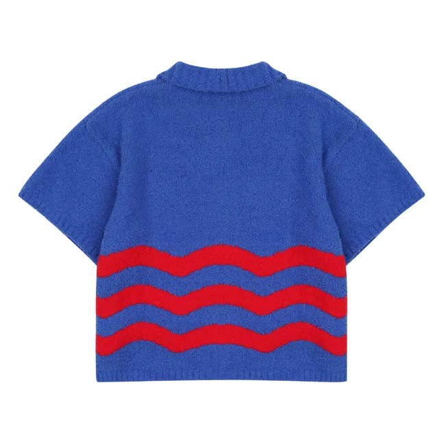 Wave Knit Polo | Blue
