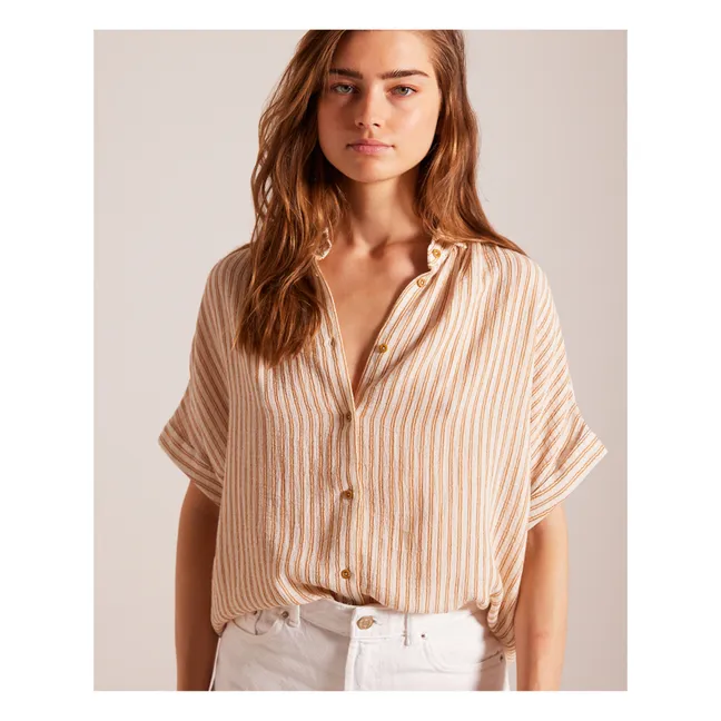 Camisa Louisa Auric Stripes | Camel
