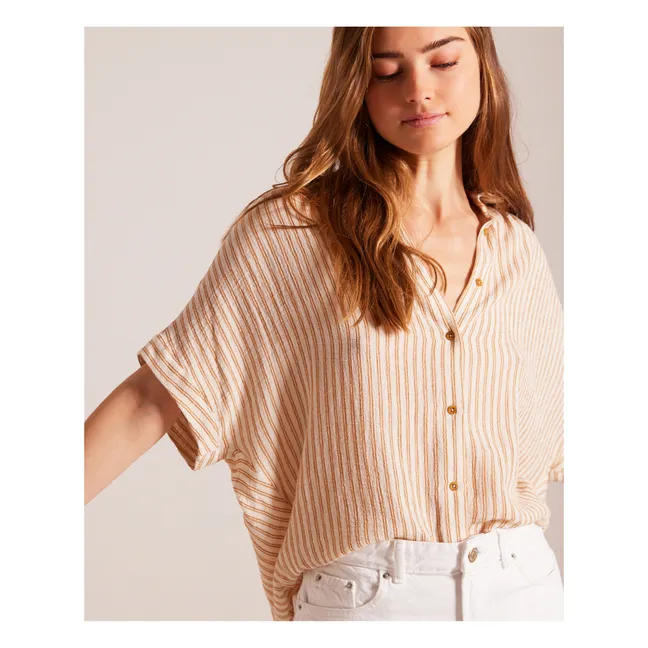 Louisa Auric Stripes shirt | Camel