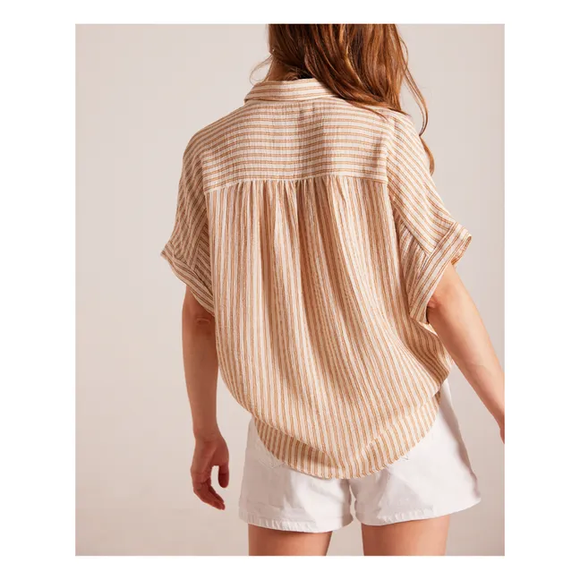 Camisa Louisa Auric Stripes | Camel