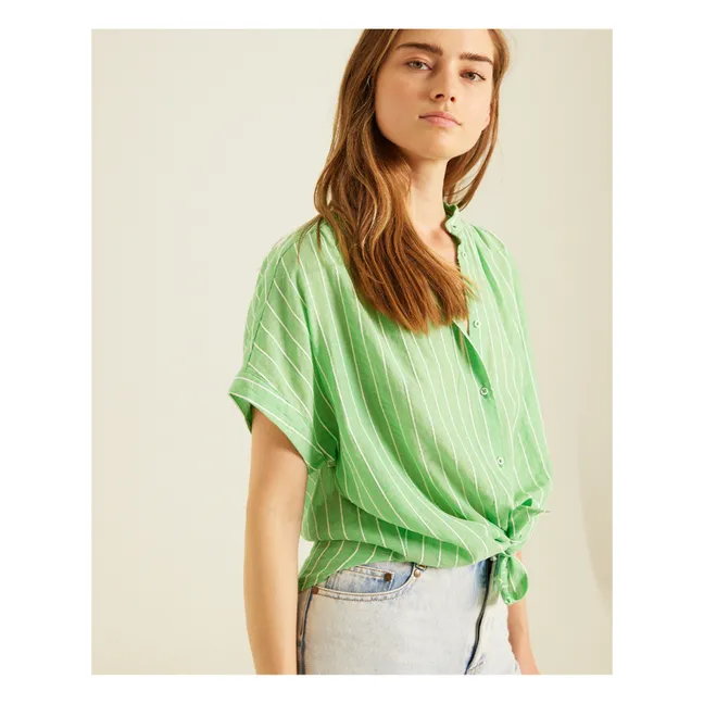Blusa de rayas Louison | Verde Menta