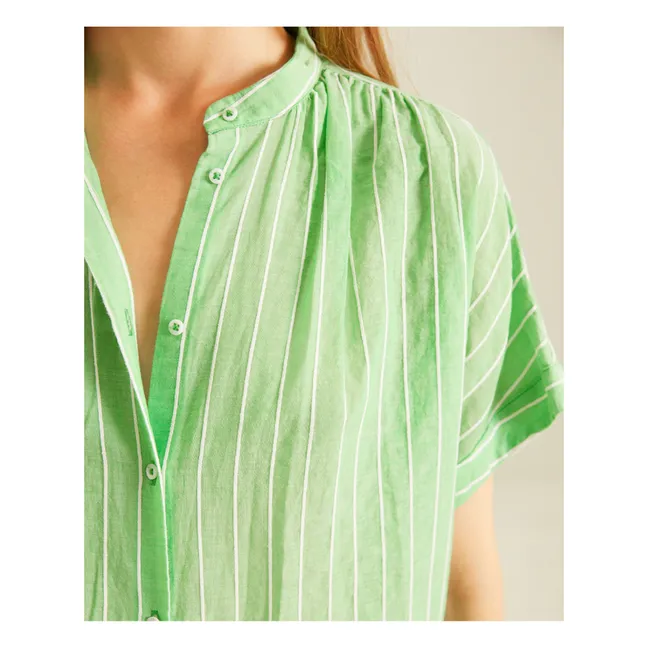 Blusa de rayas Louison | Verde Menta