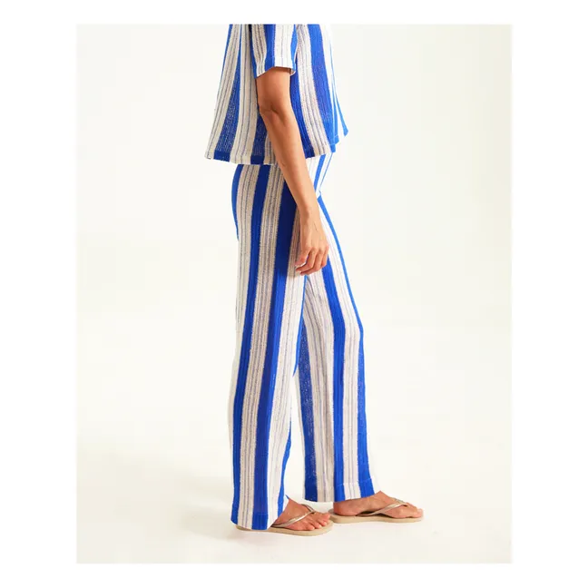 Pablo Knit Stripe Pants | Blue