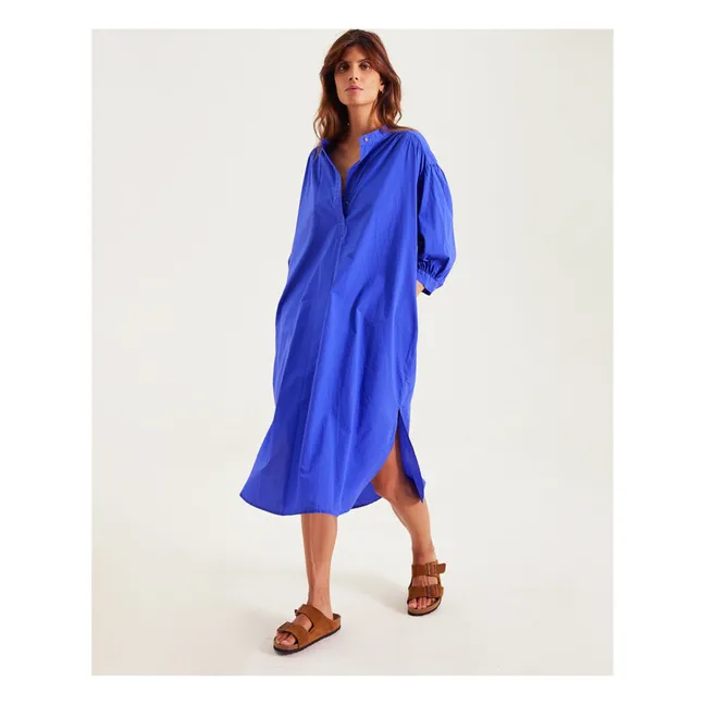 Giulia Cotton Poplin Dress | Royal blue