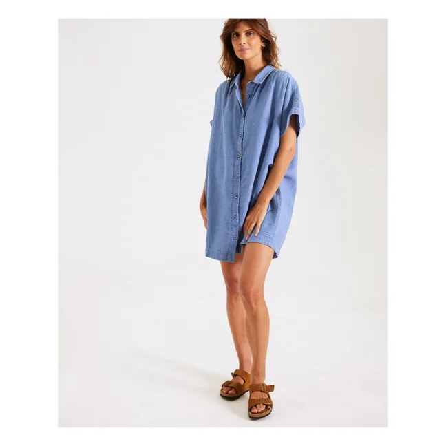 Kleid Otis Gaze aus Baumwolle | Blau