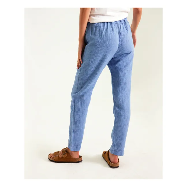 Pantalón de gasa de algodón Marvin | Azul