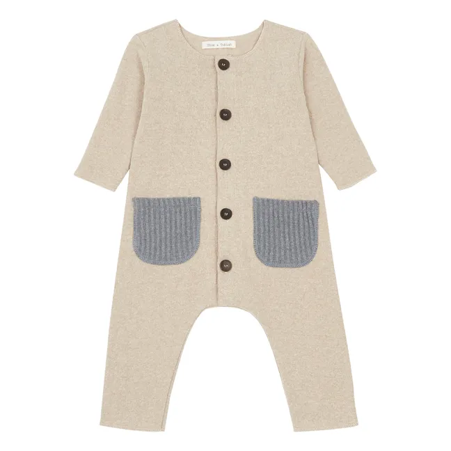Knitted Jumpsuit with Pockets | Heather beige