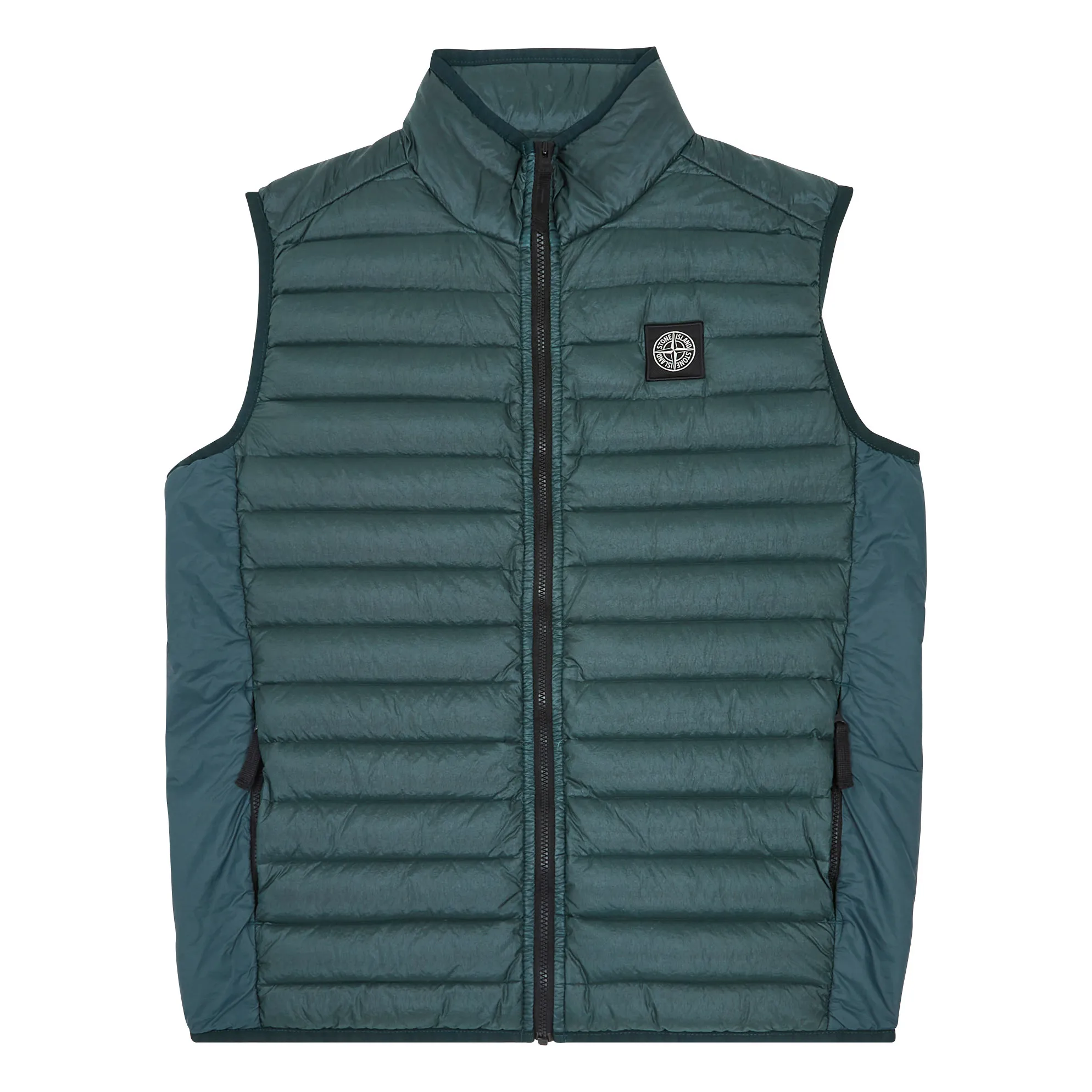Stone Island Chrome Green Plain Sleeveless Coat