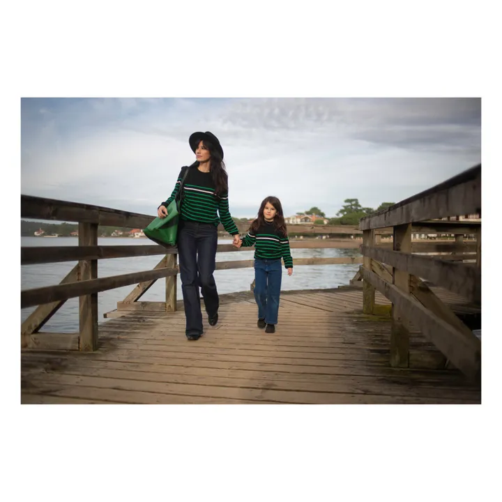 Pull Laine Mérinos Marinière x Smallable | Bleu marine- Image produit n°1