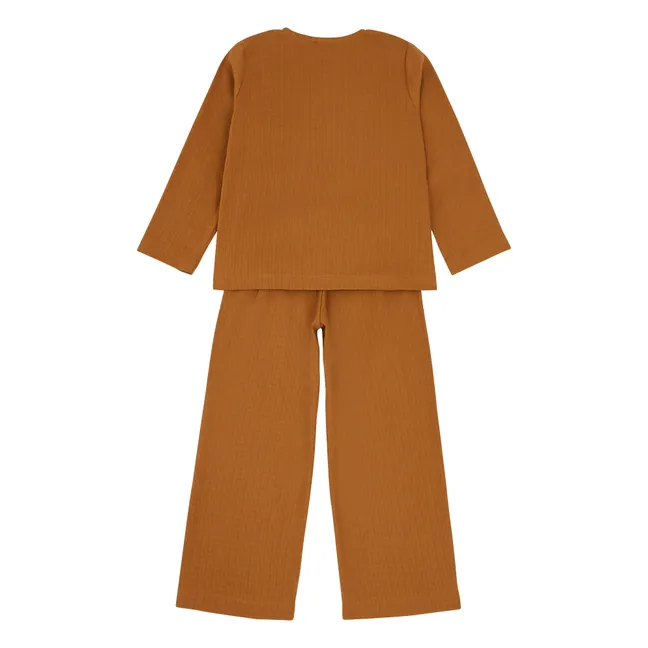Pijama de algodón ecológico Lao | Albaricoque