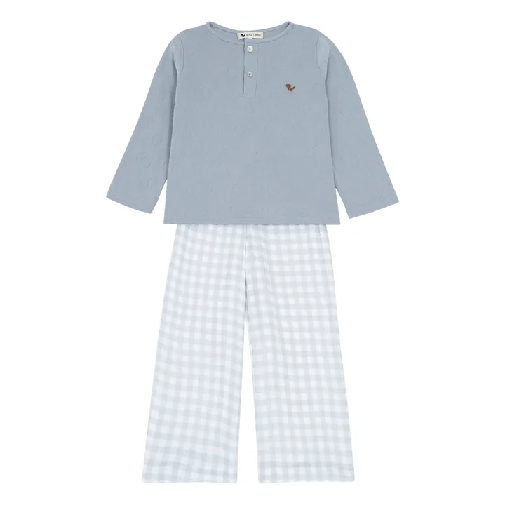Pyjama aus Bio-Baumwolle Quattro | Grau- Produktbild Nr. 0