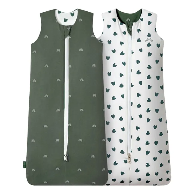 Sacco nanna reversibile quattro stagioni Cœurs | Verde