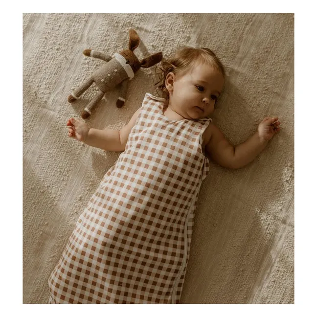 Mehrjähriger wendbarer Babyschlafsack Vichy | Terracotta