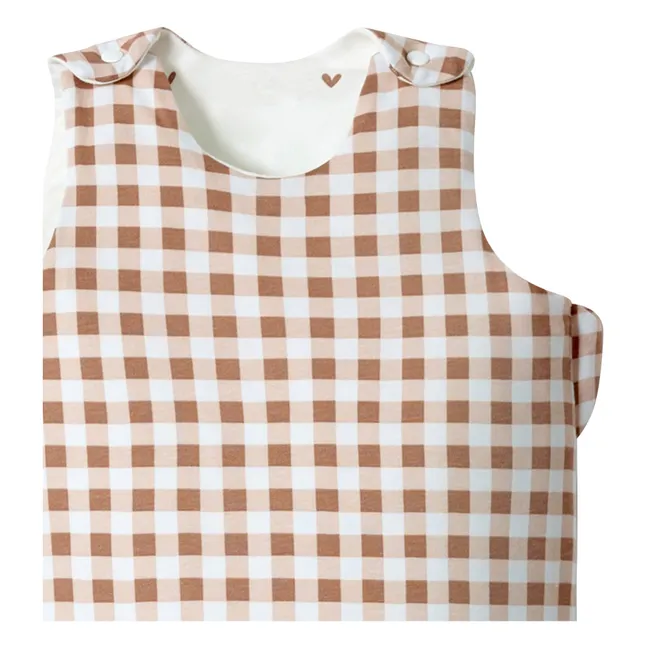 Saco de dormir multiestacional reversible Vichy | Terracotta