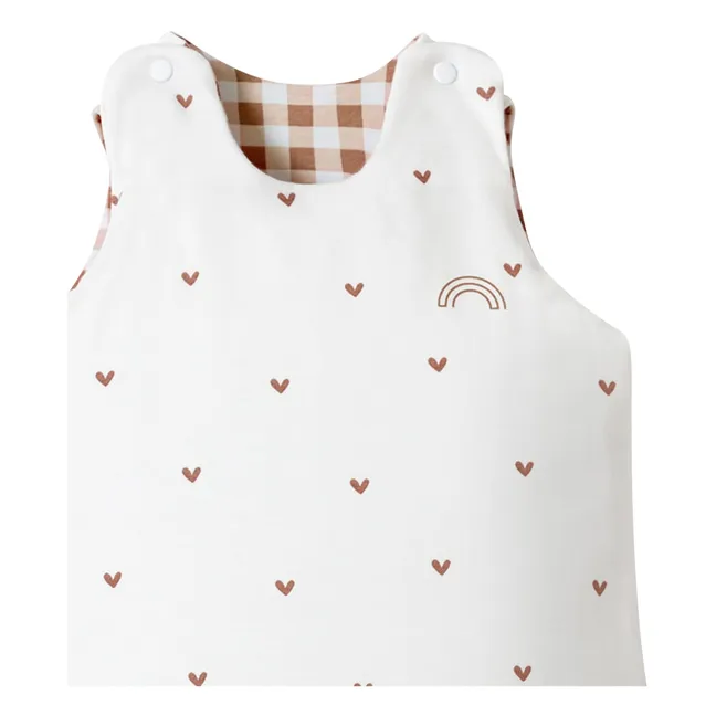 Sacco nanna multi-stagione reversibile Vichy | Terracotta