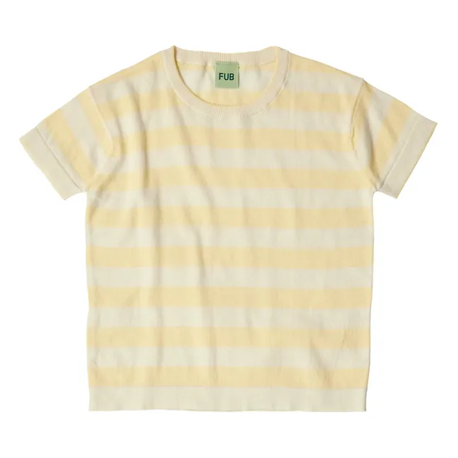 Camiseta de punto extrafino Marinière Algodón orgánico | Amarillo
