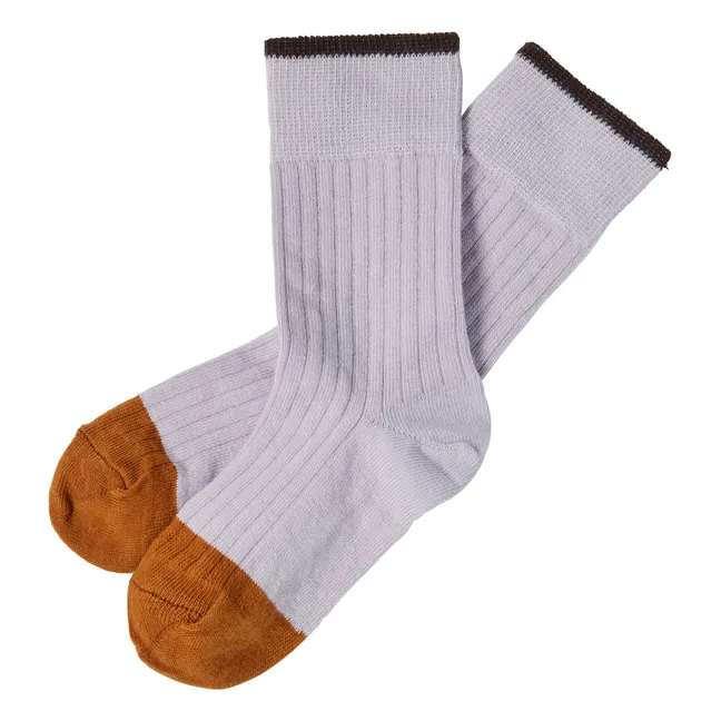 2er-Pack Contrast Socken | Mauve