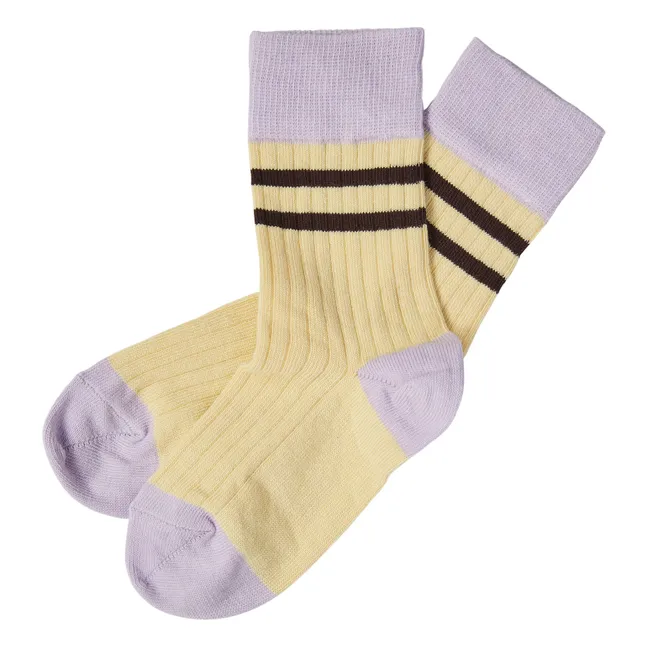 Set of 2 ColorBlock Socks | Yellow