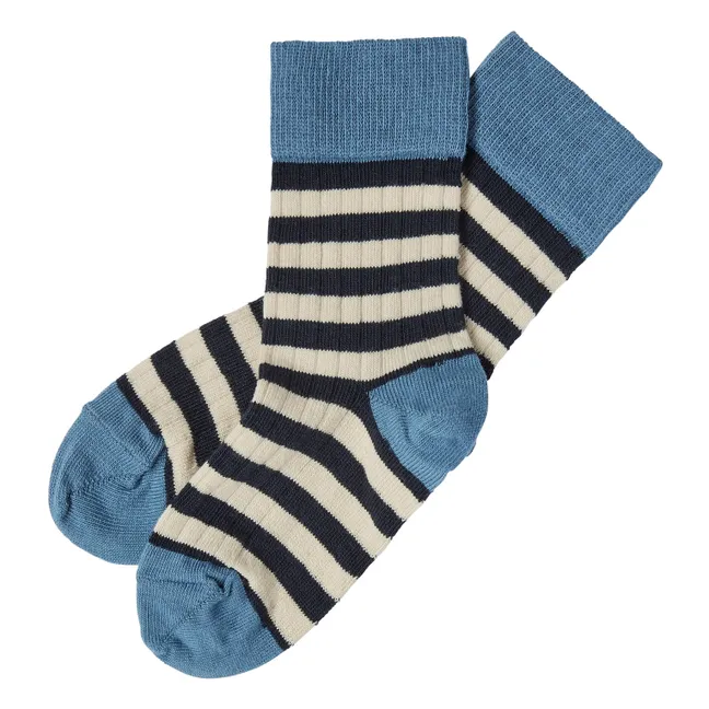 2er-Pack Socken Streifen | Hellblau