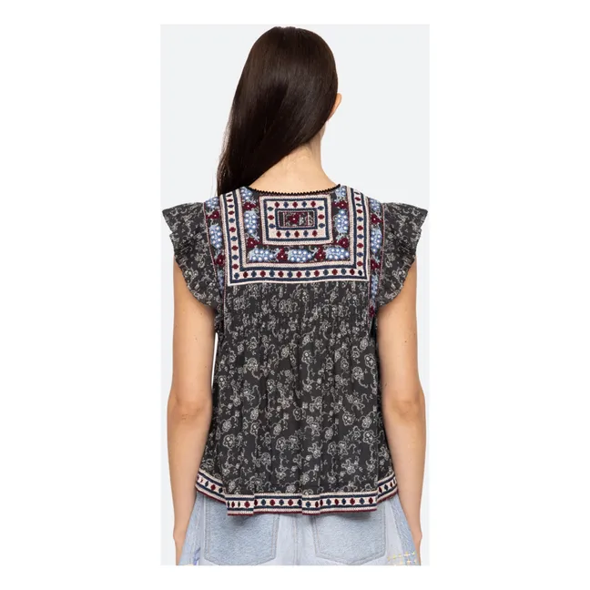 Embroidered blouse Everly | Black
