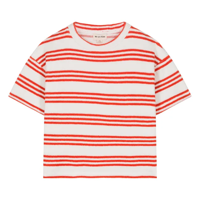 Organic Sponge Stripe Jordan T-Shirt | Red