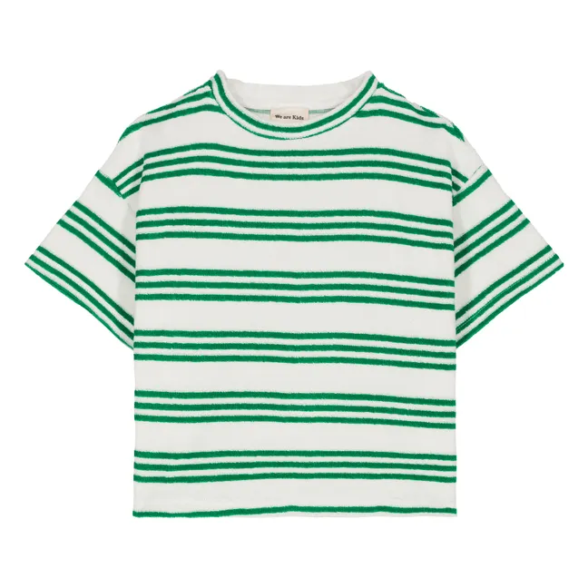 Maglietta Jordan a righe in Terry organico | Verde