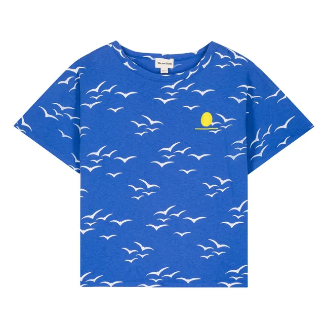 Maglietta Dylan Birds in cotone organico | Blu