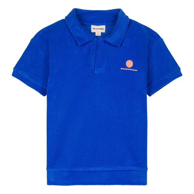 Polo-Shirt Léonard Frottee Bio | Blau