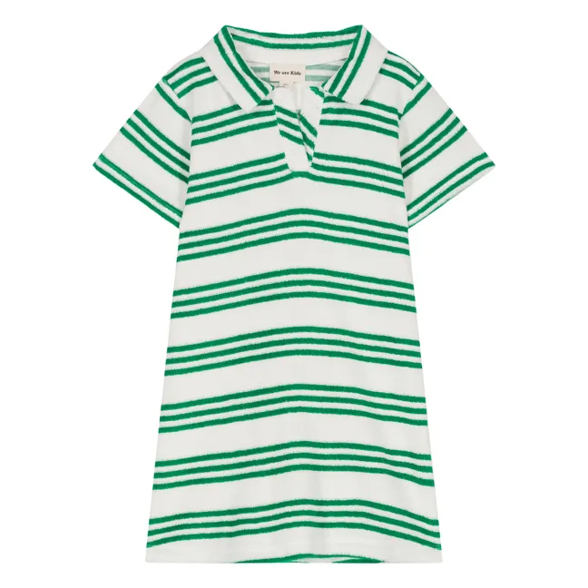 Gaby Organic Terry Stripe Dress | Green