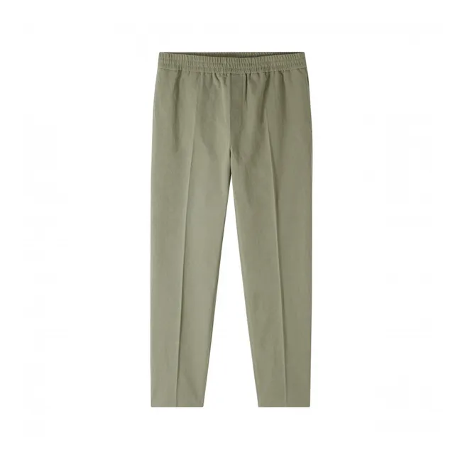 Pantalón elástico Pieter de lino y algodón | Verde Kaki