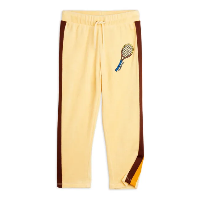 Organic terry tennis pants | Pale yellow