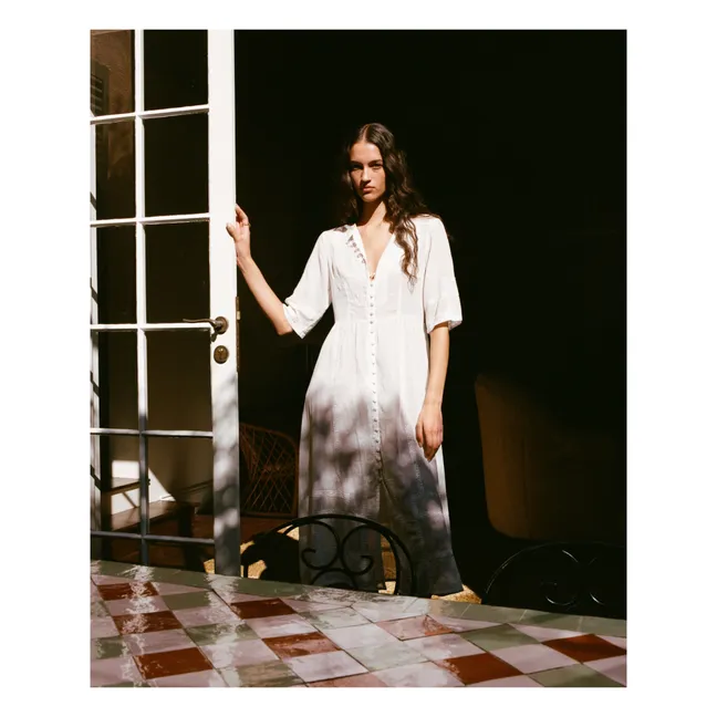 Quinn Embroidered Dress | White