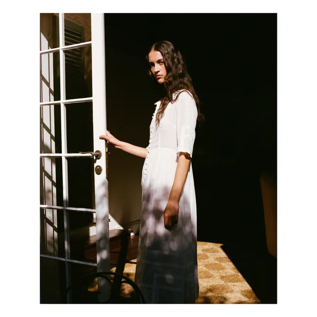 Quinn Embroidered Dress | White