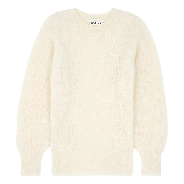 Women's Alpaca Balloon Neck Sweater | Off white