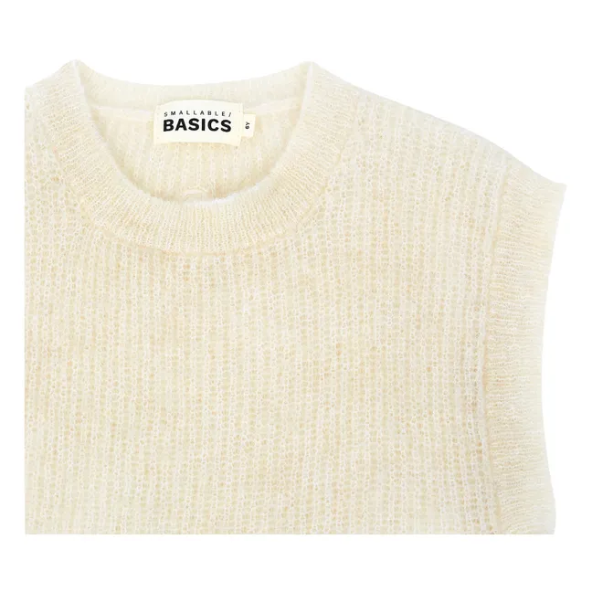 Maglione senza maniche da bambina in alpaca | Bianco