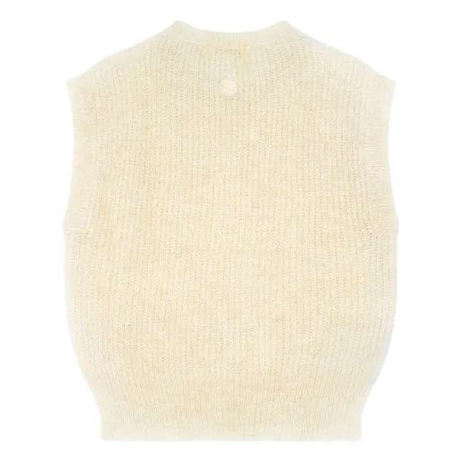 Maglione senza maniche da bambina in alpaca | Bianco