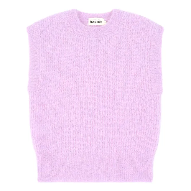 Girls' Sleeveless Alpaca Sweater | Lilac