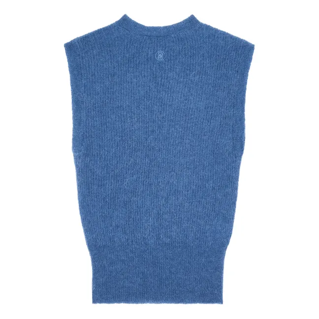 Damenpullover Ärmellos Alpaka | Ozean