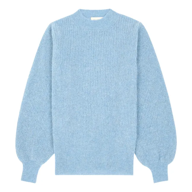 Women's Sleeveless Alpaca Sweater | Light blue