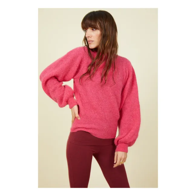 Maglione senza maniche da donna in alpaca | Rosso Lampone