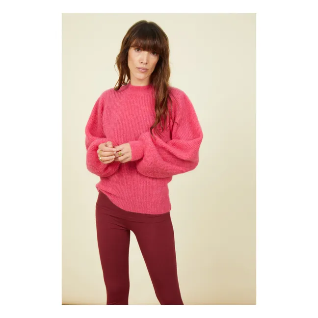 Women's Sleeveless Alpaca Sweater | Raspberry red