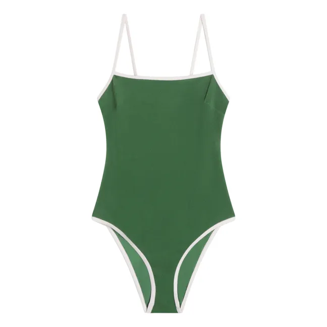 Baya 1-piece terry bathing suit | Dark green