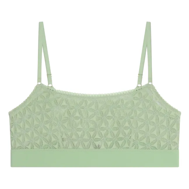 Marcia Italian lace bra | Pistachio green
