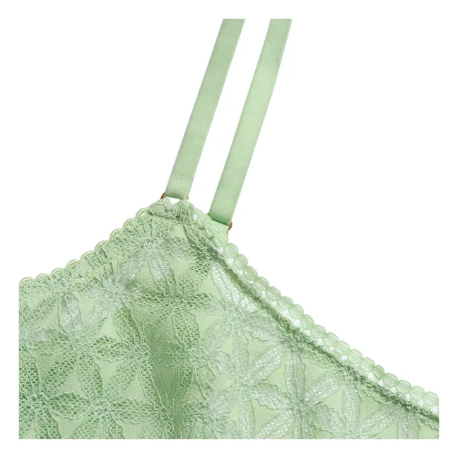 Marcia Italian lace bra | Pistachio green