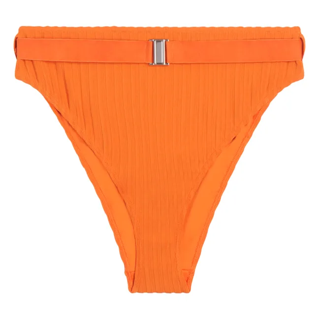 Pantalón Sergio de punto elástico y cintura alta | Naranja