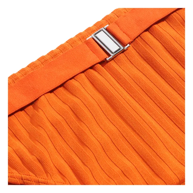 Pantalón Sergio de punto elástico y cintura alta | Naranja
