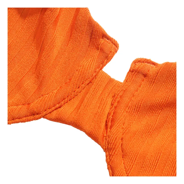 Camiseta de punto acanalado Sergio | Naranja